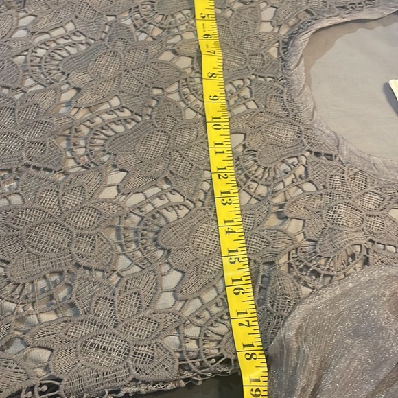 Pretty Angel Baby Doll Dress, Tunic, Lace, Floral,sheer,Fringe,Gray,Small - Picture 6 of 12